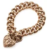 9ct Rose Gold Solid Curb Link Bracelet with Padlock Clasp