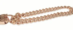 9ct Rose Gold Solid Curb Link Bracelet with Padlock Clasp