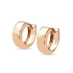 9ct Rose Gold Thick Huggie Hoop Earrings