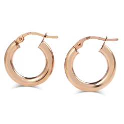 9ct Rose Gold Thick 17mm Hoop Earrings