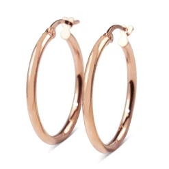 9ct Rose Gold Thin 25mm Hoop Earrings