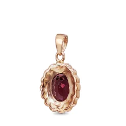 9ct Rose Gold Tourmaline and Seed Pearl Daisy Style Pendant