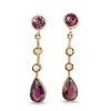 9ct Rose Gold Vintage Rhodolite Garnet and Seed Pearl Earrings