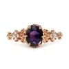 18ct Rose Gold Vintage Style Purple Sapphire Ring