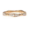 18ct Rose Gold Vintage Style Diamond Half Hoop Band