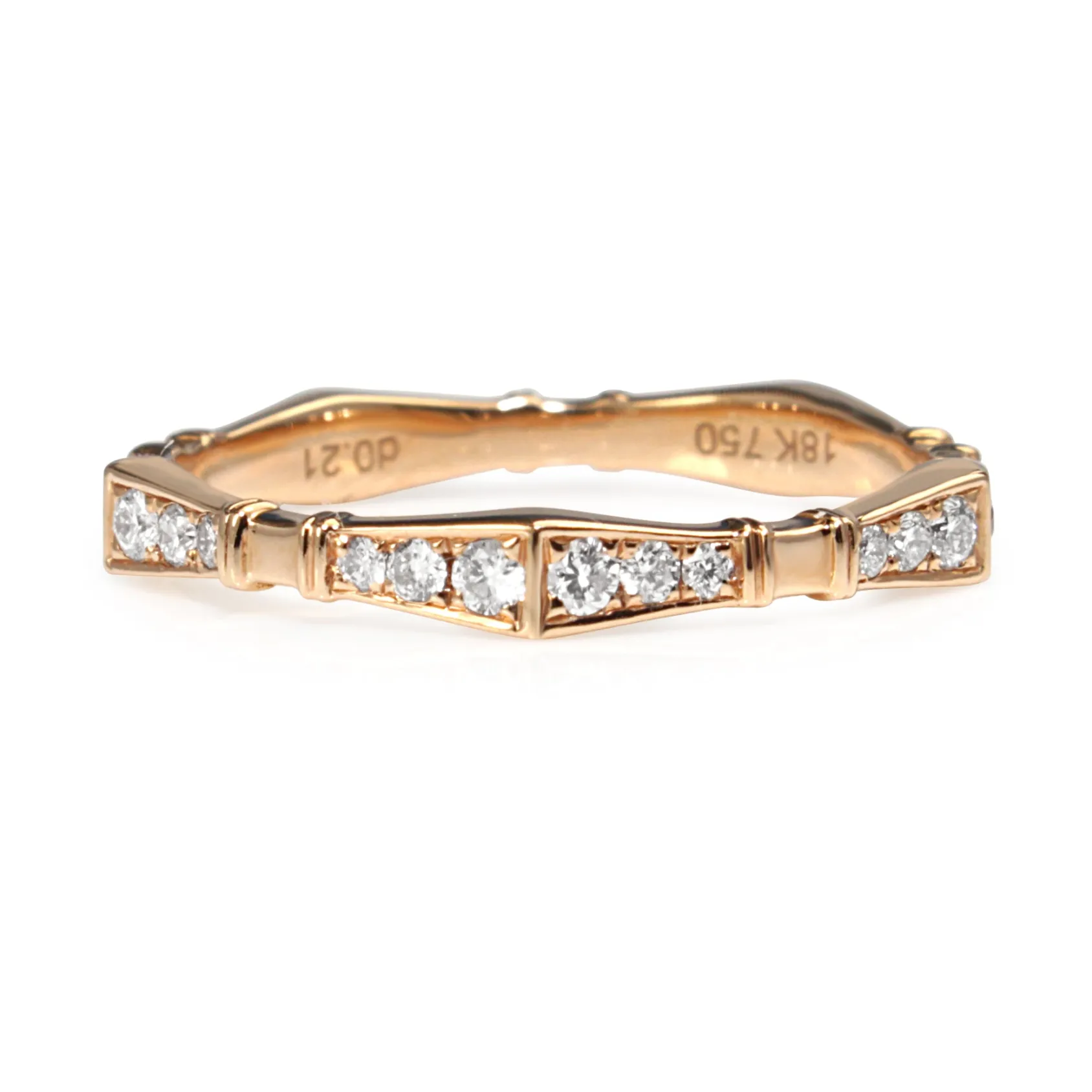18ct Rose Gold Vintage Style Diamond Half Hoop Band