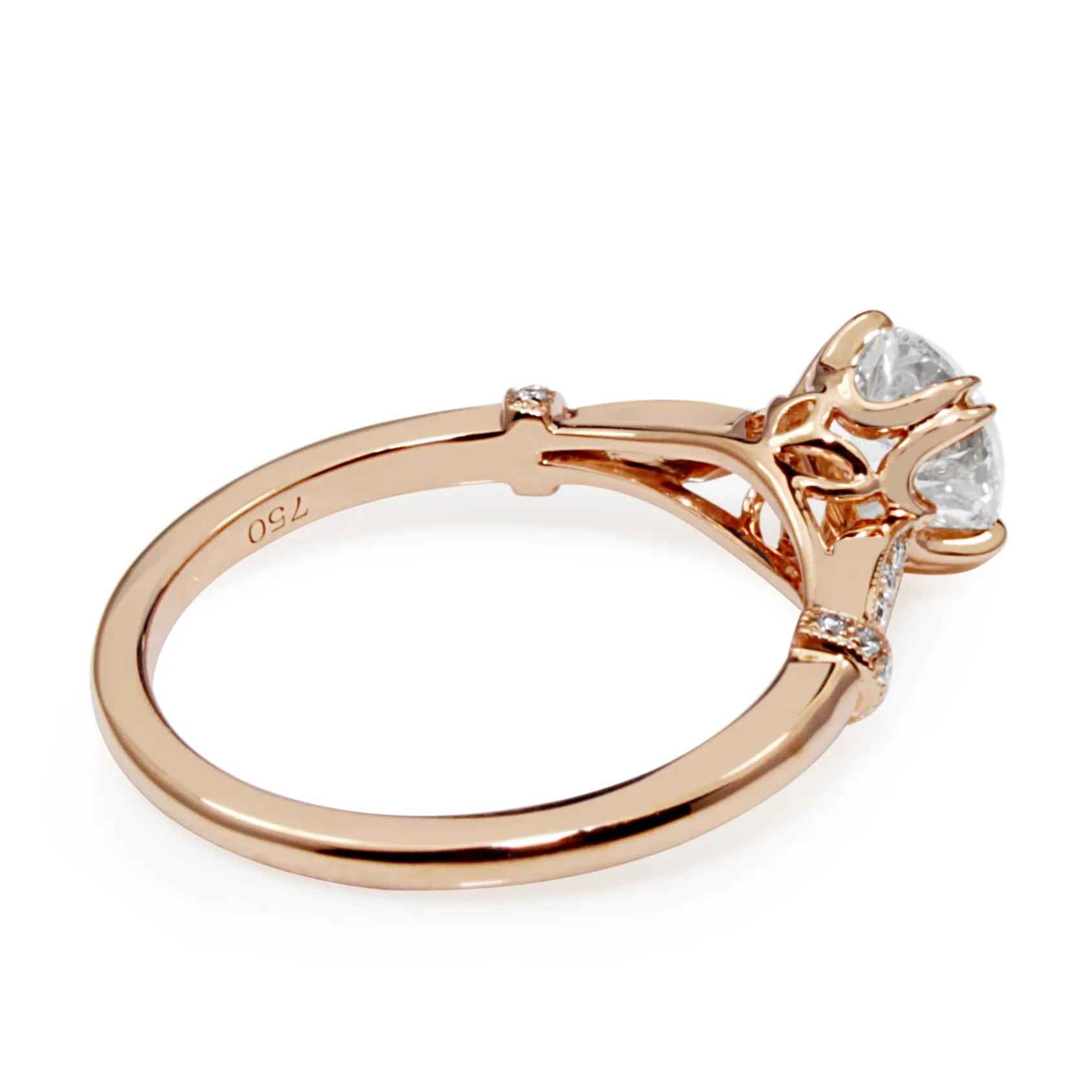 18ct Rose Gold Vintage Style Solitaire Ring