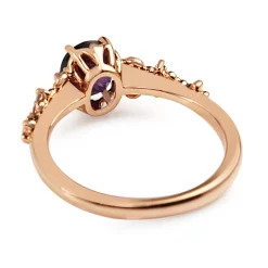 18ct Rose Gold Vintage Style Purple Sapphire Ring