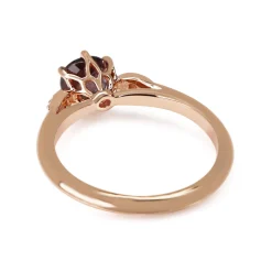 18ct Rose Gold Vintage Style Pink/Purple Sapphire and Diamond Ring