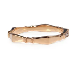 18ct Rose Gold Vintage Style Diamond Half Hoop Band