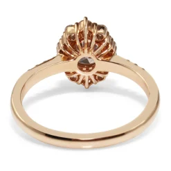18ct Rose Gold Vintage Style Diamond Halo Ring