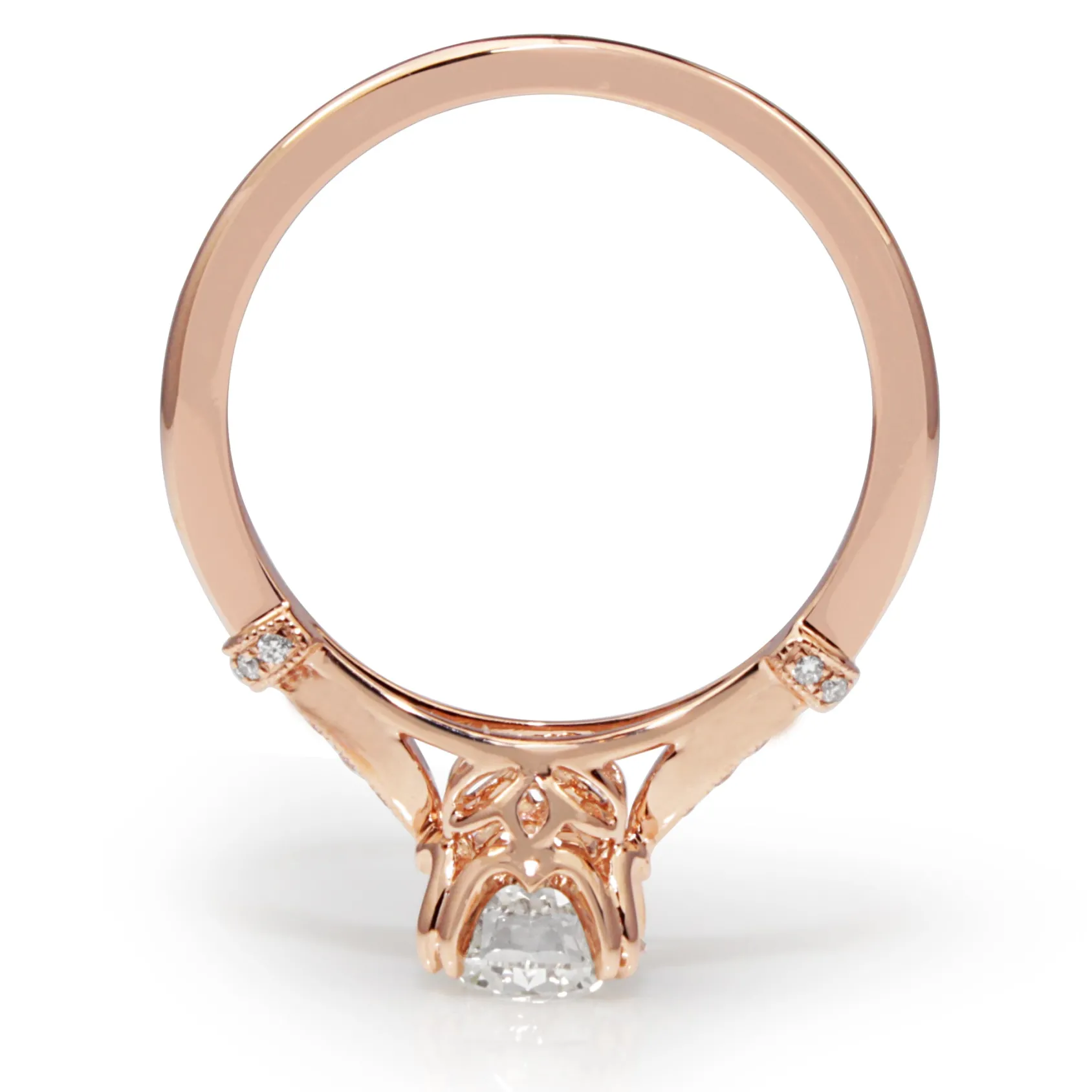 18ct Rose Gold Vintage Style Solitaire Ring