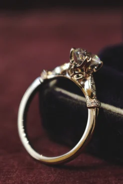 18ct Rose Gold Vintage Style Solitaire Ring