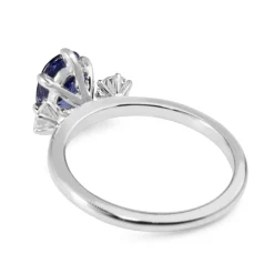 18ct Sapphire and Diamond 6 Claw 3 Stone Ring