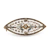 10ct Two Tone Antique Single Cut Diamond Filigree Brooch
