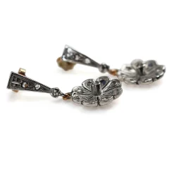 14ct White and Rose Gold Antique Rose Cut Diamond Earrings