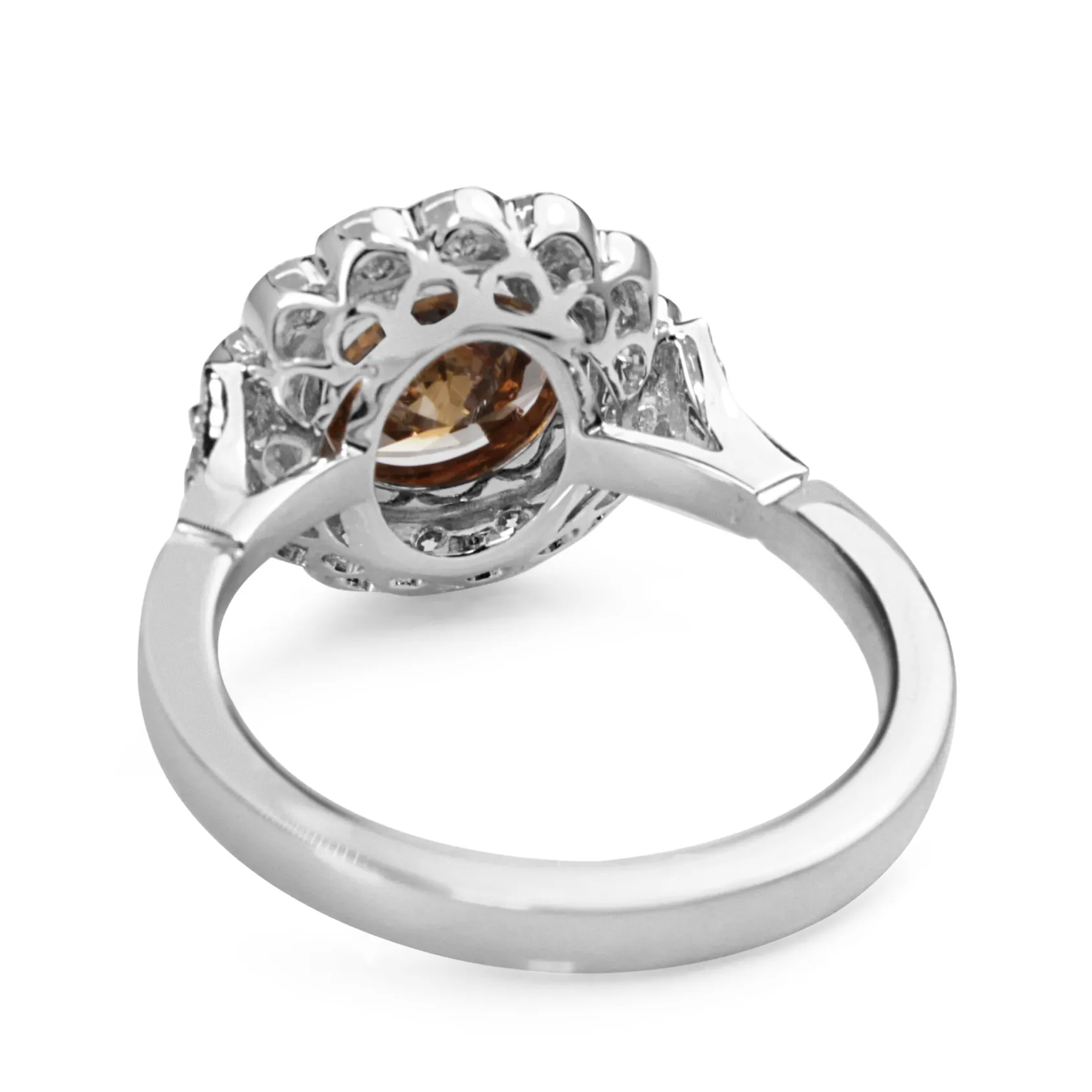 18ct White and Rose Gold Champagne Diamond Daisy Ring