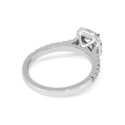 18ct White and Rose Gold Cushion Cut Pink Diamond Halo Ring