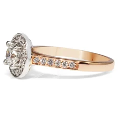 18ct White and Rose Gold Halo Diamond Ring