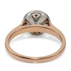 18ct White and Rose Gold Halo Diamond Ring