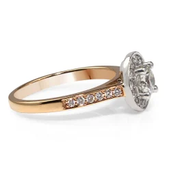 18ct White and Rose Gold Halo Diamond Ring