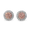 18ct White and Rose Gold Pink and White Diamond Cluster Earrings