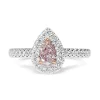 18ct White and Rose Gold Pink and White Diamond Pear Halo Ring