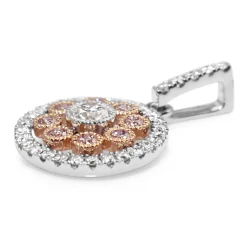18ct White and Rose Gold Pink and White Diamond Necklace