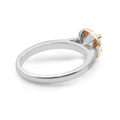 18ct White and Rose Gold Pink and White Diamond Halo Ring
