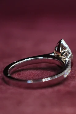 18ct White and Rose Gold Pink and White Diamond Pear Halo Ring
