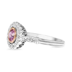 9ct White and Rose Gold Sapphire and Diamond Daisy Ring