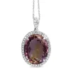 18ct White Gold 18.00 Ametrine and Diamond Halo Necklace