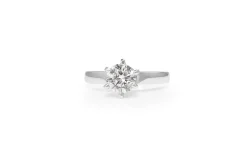 18ct White Gold 6 Claw Diamond Solitaire Ring