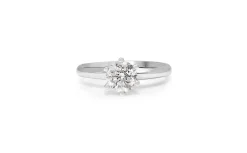 18ct White Gold 6 Claw Diamond Solitaire Ring