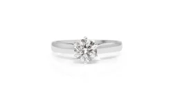 18ct White Gold 6 Claw Solitaire Diamond Ring