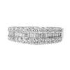 18ct White Gold 3 Row Diamond Band