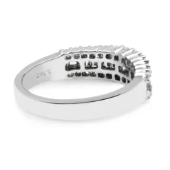 18ct White Gold 3 Row Diamond Band