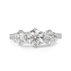 18ct White Gold 3 Stone Diamond Ring