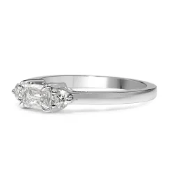 14ct White Gold 3 Stone Diamond Ring