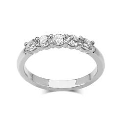 18ct White Gold 5 Stone Diamond Band Ring