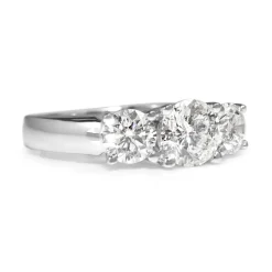 14ct White Gold 3 Stone Diamond Ring