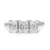 18ct White Gold 3 Stone Emerald Cut Diamond Ring
