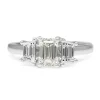 18ct White Gold 3 Stone Emerald Cut Diamond Ring