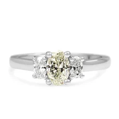 18ct White Gold 3 Stone Oval Diamond Ring