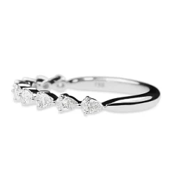 18ct White Gold 9 Stone Pear Diamond Band Ring