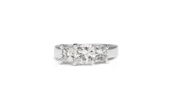18ct White Gold 3 Stone Princess Cut Diamond Ring