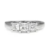 14ct White Gold 3 Stone Princess Cut Diamond Ring