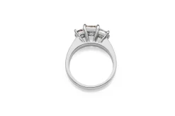 18ct White Gold 3 Stone Princess Cut Diamond Ring