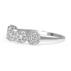 9ct White Gold 5 x Diamond Cluster Ring