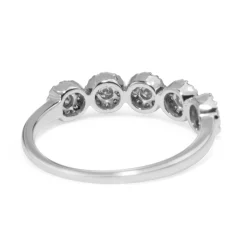 9ct White Gold 5 x Diamond Cluster Ring